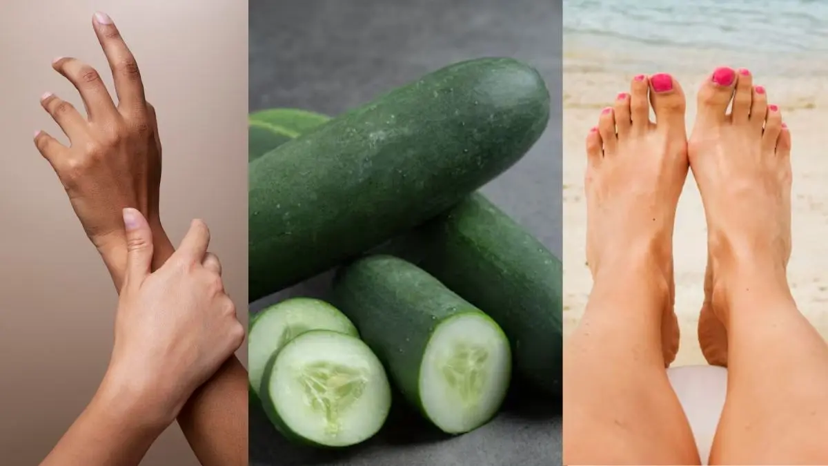 hand and feet tanning removal treatment using cucumber on skin for natural glow kheere ko twacha par lagane ke fayde