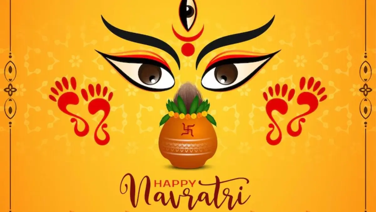 Happy Maha Navami 2025: Wishes, Messages, Quotes & Greetings to Share with Loved Ones Happy Maha Navami 2025 wishes and greetings with festive Durga image for friends and family