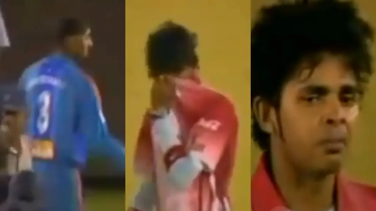 Harbhajan Singh and S. Sreesanth during IPL 2008