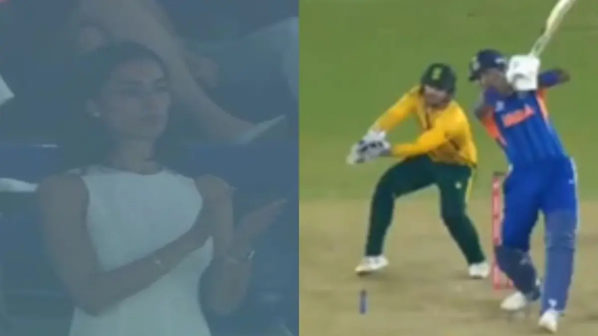 WATCH | Hardik Pandya's Girlfriend Mahieka Sharma Clapping After Allrounder's Wicket During Super 8 Clash Hardik Pandya Dismissal