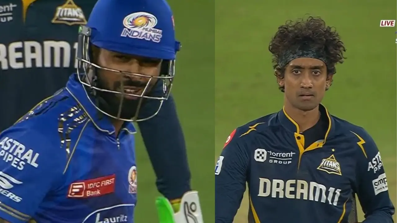 Hardik pandya heated exchange with sai Kishore fight video viral as Gujarat titans beat Mumbai Indians