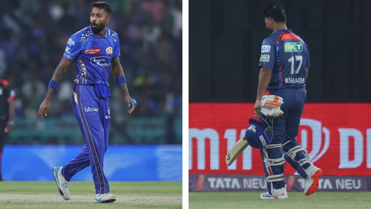 'Sympathy Quota, PR' - Rishabh Pant Roasted on Social Media After Yet Another IPL 2025 Failure Hardik Pandya (L) dismissed Rishabh Pant (R)