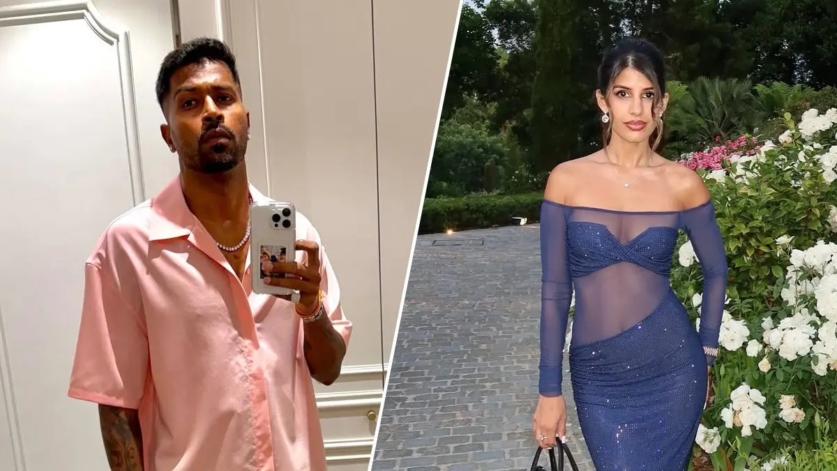 Hardik Pandya (L), Jasmin Walia (R)