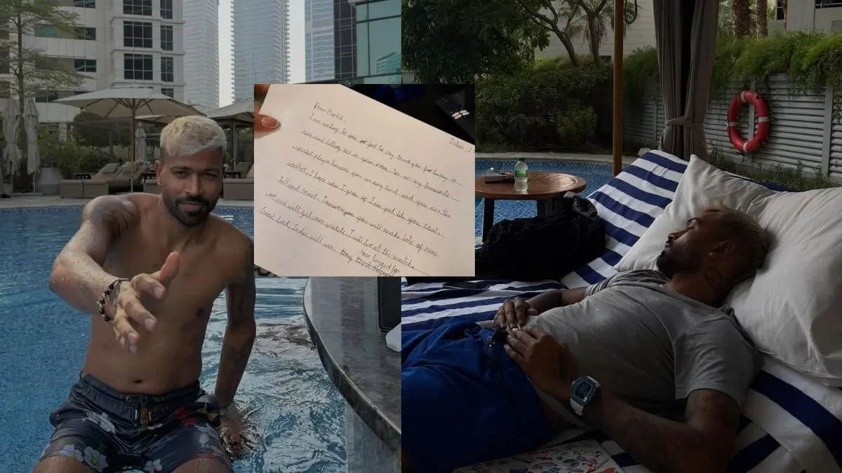 Hardik pandya shares interesting letter of his fan thanking allrounder for letting him in room asia cup
