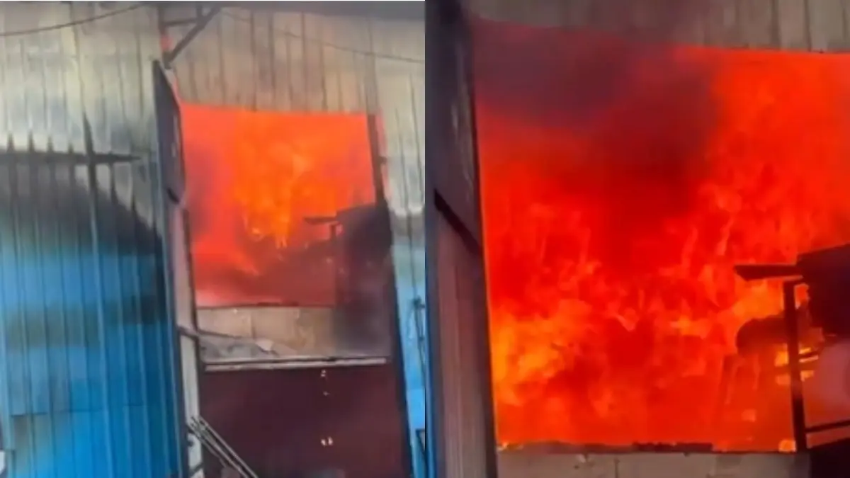 Fire Breaks Out At Warehouse In Haridwar, Efforts On To Douse Flames Fire Breaks Out At Warehouse In Haridwar, Efforts On To Douse Flames