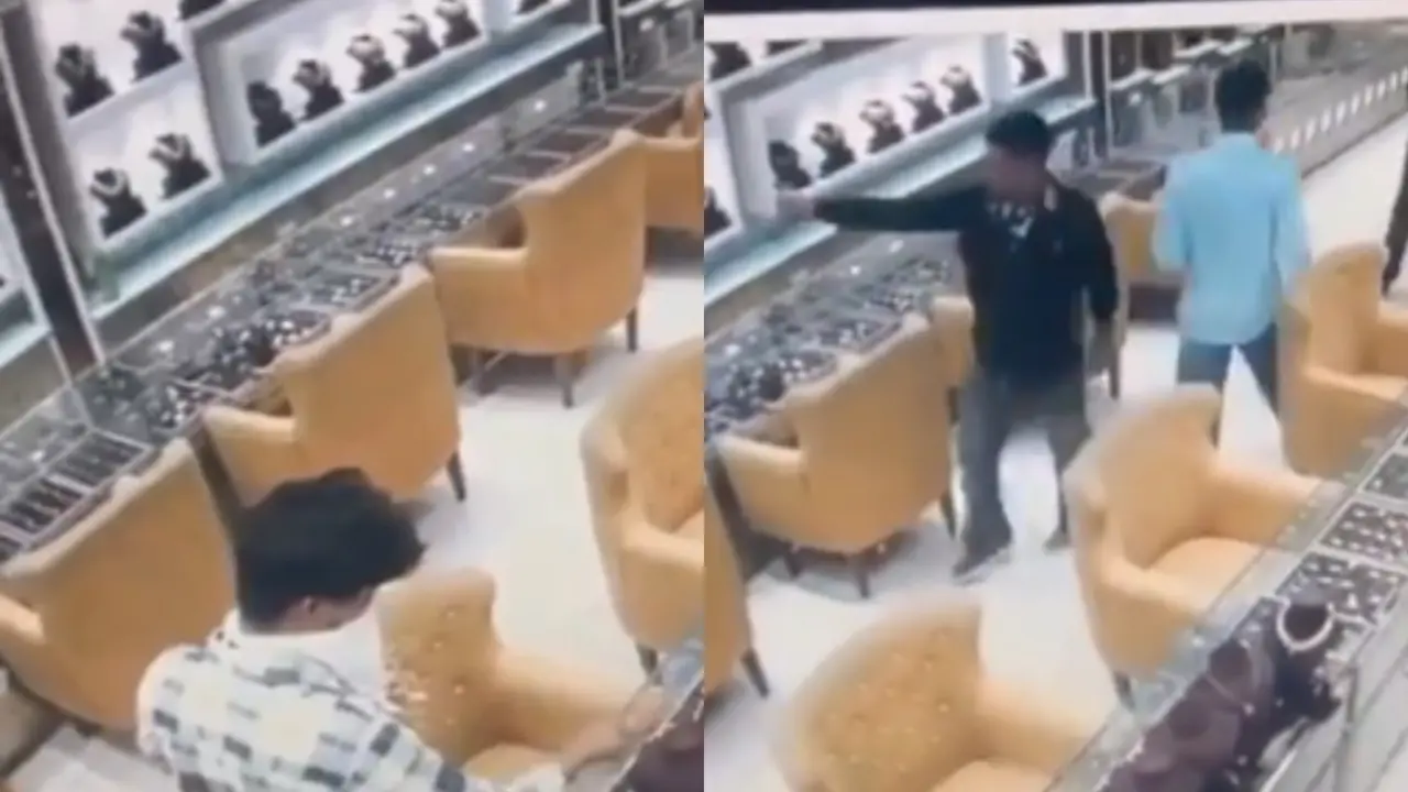 Uttarakhand: Robbers Fire Gunshots, Loot Over Rs 5 cr from Haridwar Jewellery Shop, Video Goes Viral Haridwar jewellery shop robbery viral video
