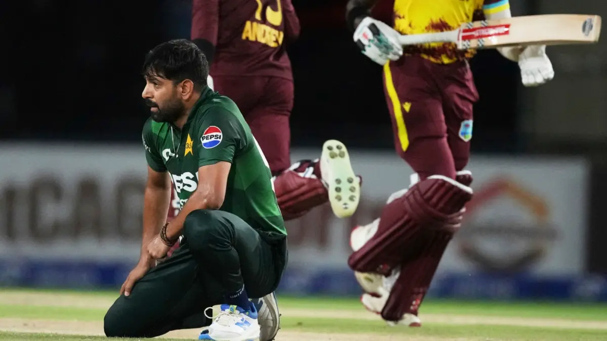 Haris Rauf during the PAK vs WI ODI series