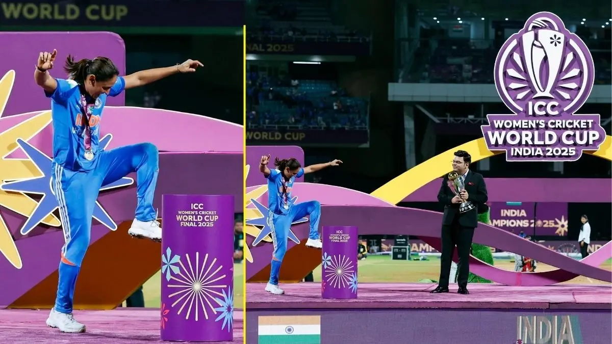 Harmanpreet Kaur dances Bhangra to receive the World Cup trophy; immortal pictures of the historic win