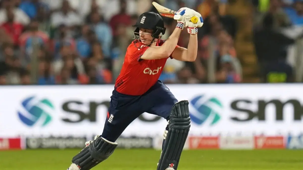 Harry Brook in action