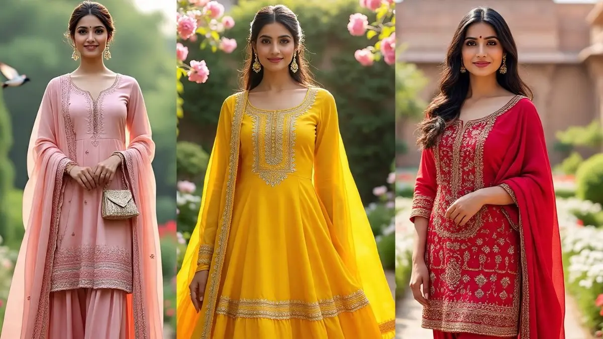 Hartalika Teej 2025 Suit Designs: हरतालिका तीज के लिए Fancy Salwar-Suit के Latest Designs hartalika teej 2025 fancy ladies salwar suit designs for women