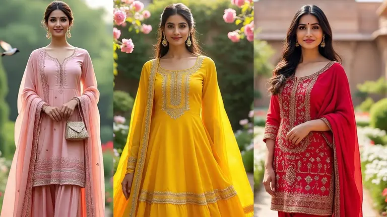 Hartalika Teej 2025 Suit Designs: हरतालिका तीज के लिए Fancy Salwar-Suit के Latest Designs hartalika teej 2025 fancy ladies salwar suit designs for women