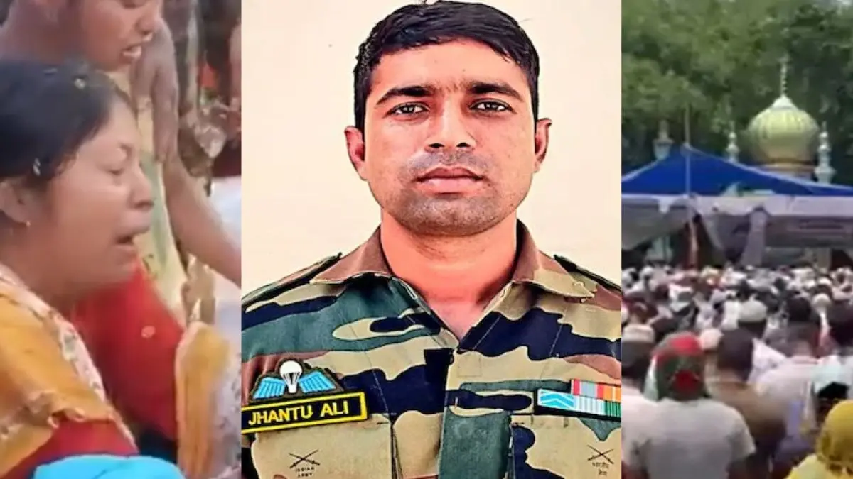 havildar jhantu ali shaikh martyr funeral soldier brother speech on Indian army viral video