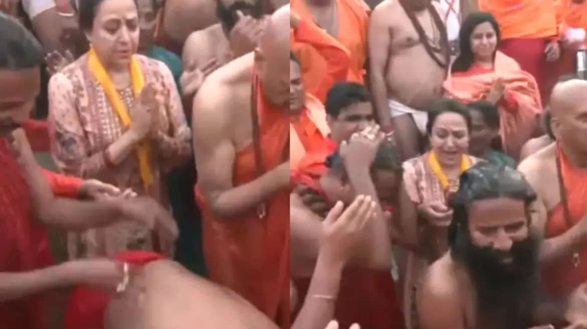 Hema Malini took holy dip in triveni Sangam