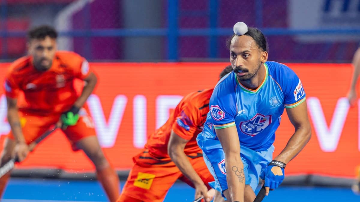 HIL GC captain Hardik Singh in action 