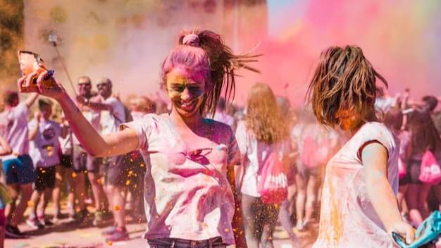 holi festival of colours mathura india