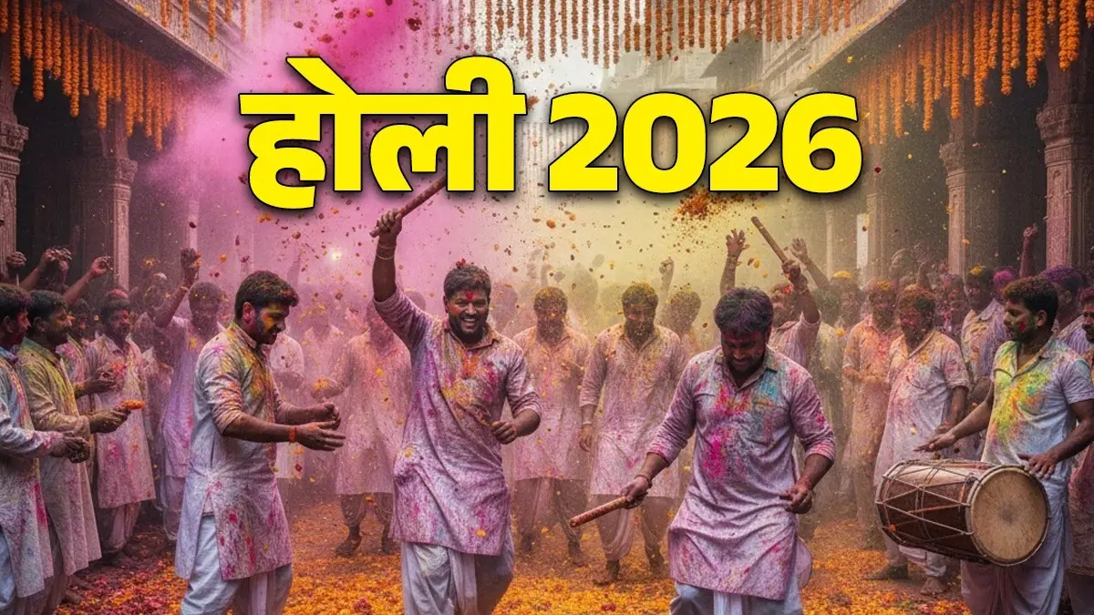 Mathura Vrindavan Holi Date 2026: बरसाना की लठ्ठमार से लेकर फूलों की होली तक, नोट करें ब्रज की होली की सभी तिथियां holi-2026 mathura-vrindavan--barsana-lathmar-gulal-holi-all-important-dates-places holika dahan and colours
