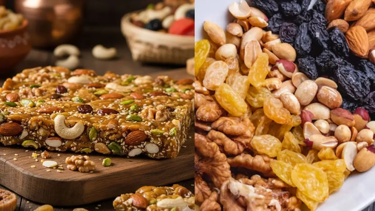 homemade gud dry fruit chikki recipe for winter healthy and tasty jaggery sweet diet