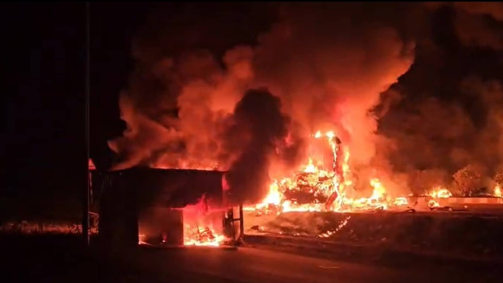 Horrific Private Bus-Lorry Head-On Collision After Tyre Burst Kills 3, Several Critically Injured In Andhra’s Nandyal