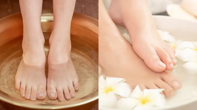 Foot Pain: पैरों में रहता है दर्द? गुनगुने पानी में नमक डालकर करे ये काम; अच्छी नींद के साथ होंगे कई फायदे hot water therapy foot in lukewarm water benefits feet care tips for good sleep and relief pain