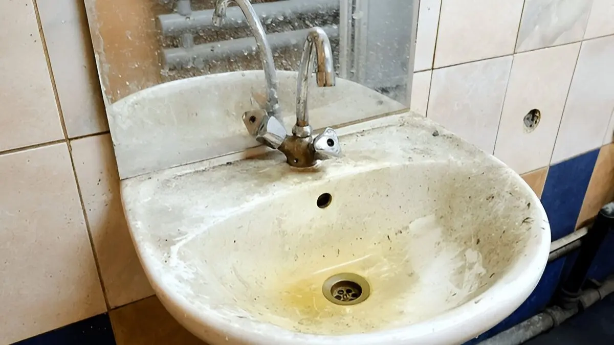 how to clean yellow stains from dirty wash basin of bathroom using lemon