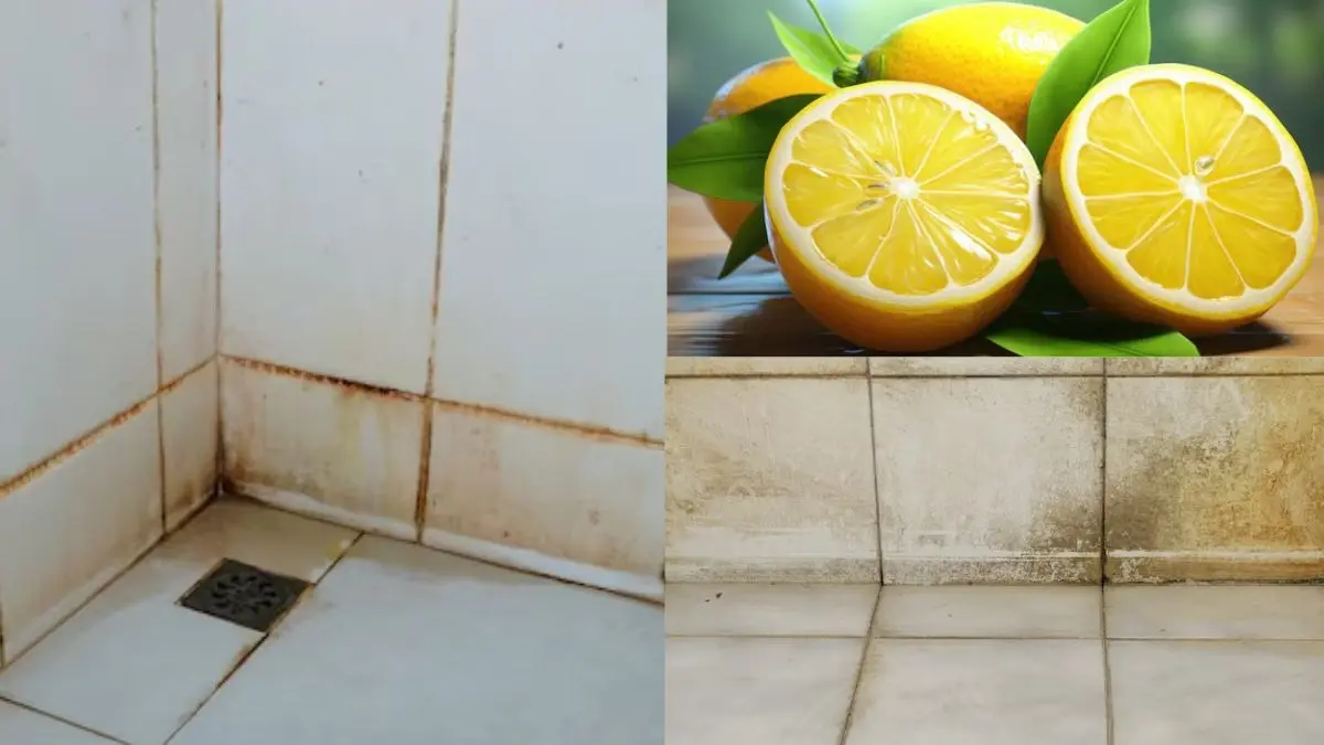 how to clean smelly and dirty bathroom tiles using lemon