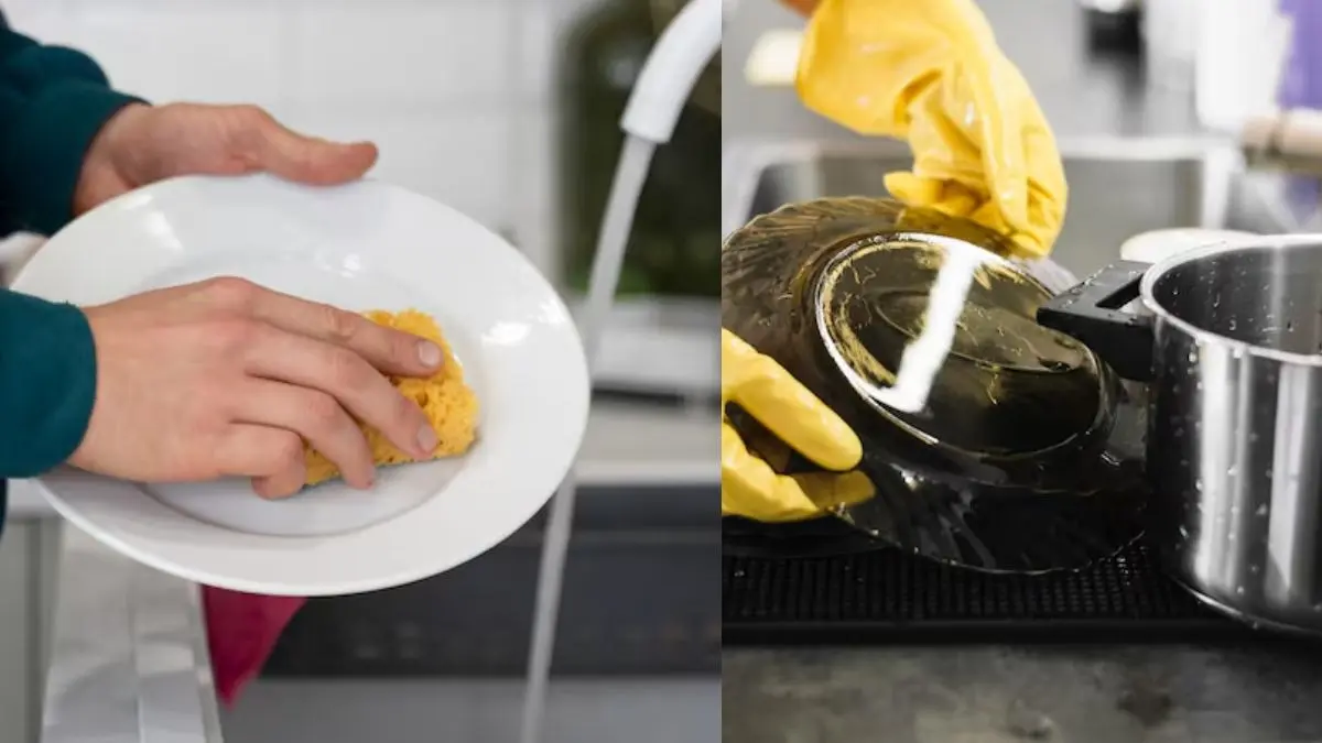 Dirty Kitchen: बार-बार धोने के बाद भी बर्तनों में रह जाती है चिकनाहट? इन आसान नुस्खों से करें साफ, रसोई दिखेगी चकाचक how to clean sticky and oily dirty utensils of kitchen gharleu nuskhe
