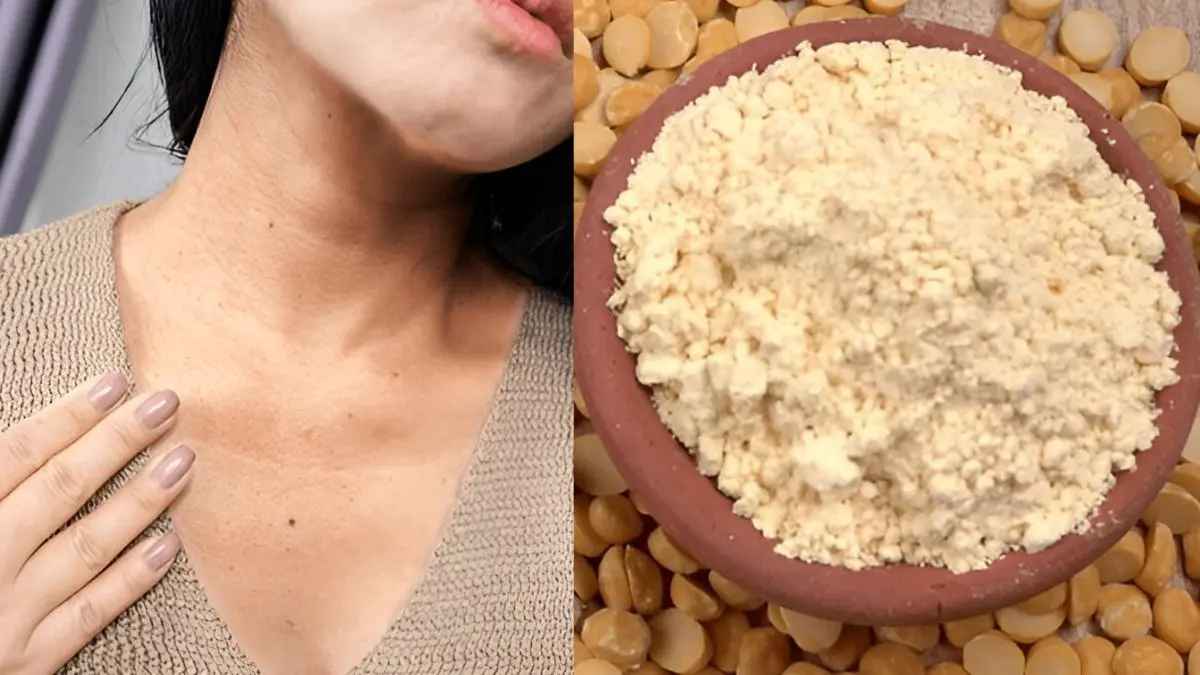 how to reduce blackness of dark neck using gram flour and curd besan ko tvacha par lagane ke fayde