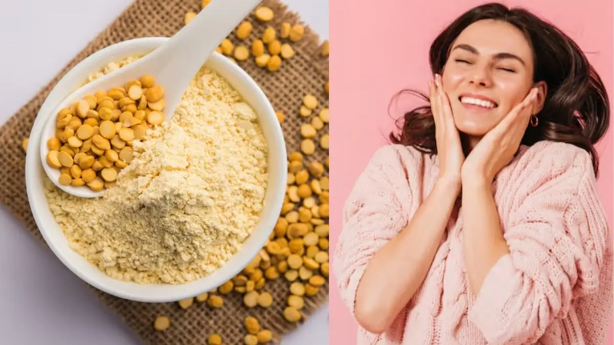 how to remove excess oil from face using gram flour naturally glowing skin besan ko chehre par lagane ke fayde chamakdar chehre ke upay