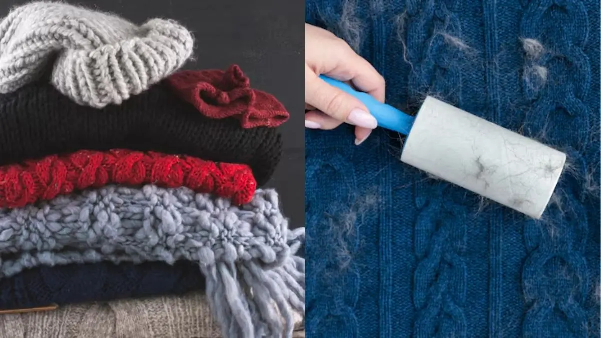 how to remove lint from woolen clothes shawl jacket sweater blanket cleaning tips
