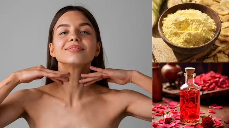 Dark Neck: काली गर्दन को साफ करने के लिए बेसन और गुलाब जल का उपाय है असरदार, मिनटों में चमक जाएगी त्वचा how to remove tanning from dark black neck using gram flour and rose water besan aur gulab jal ko lagane ke fayde