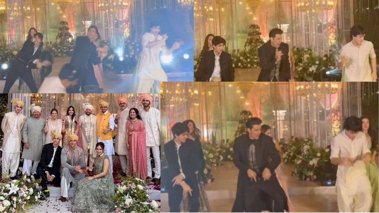Hrithik Roshan Sets Dance Floor On Fire With Sons Hrehaan, Hridhaan At Cousin Brother’s Wedding Celebration