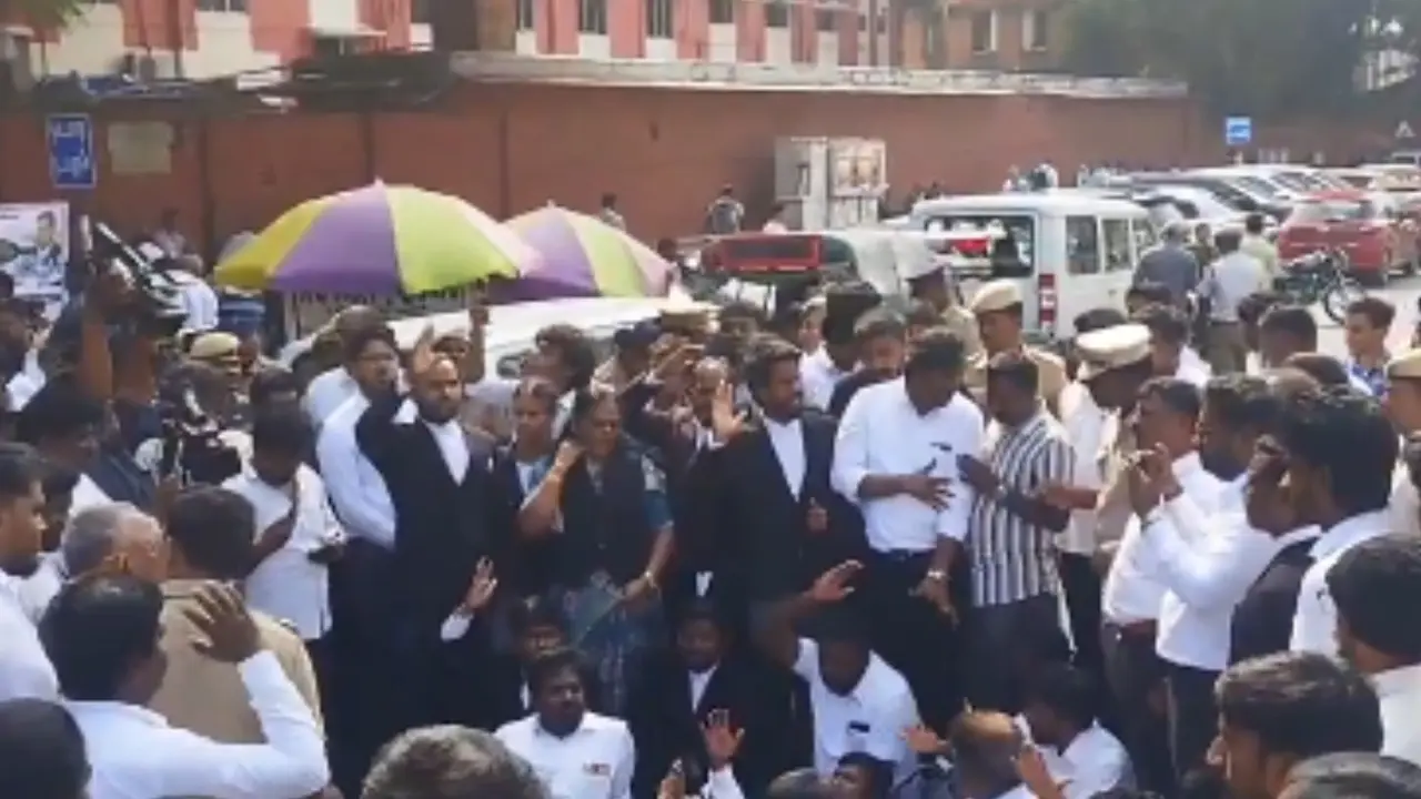 Huge Protest After Assistant Attacks Lawyer With Sickle Outside Tamil Nadu Court Huge Protest After Assistant Attacks Lawyer With Sickle Outside Tamil Nadu Court