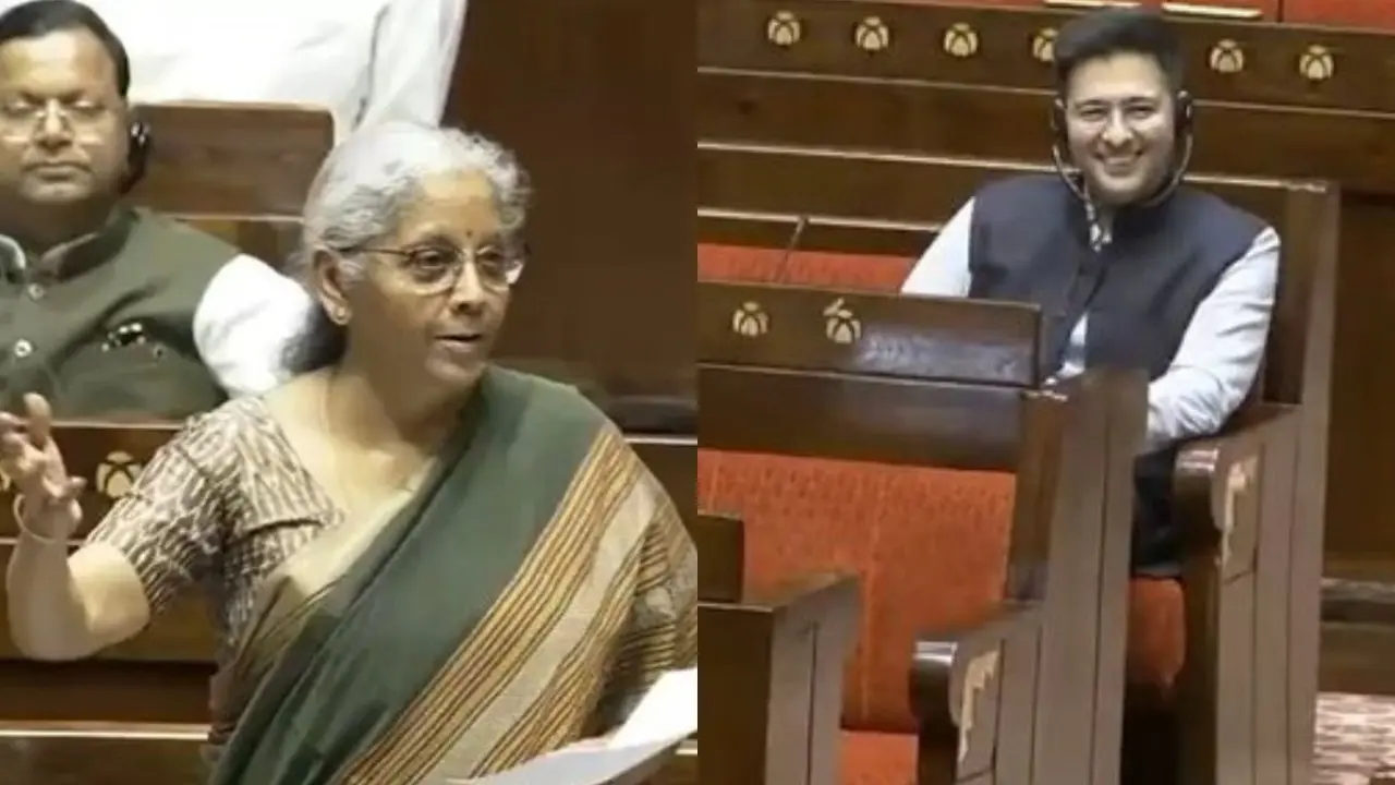 ‘I am Amused’: Nirmala Sitharaman Taunts Raghav Chadha Over 'No Fan, No Chair, No Door' Remark on Rural Banks | WATCH