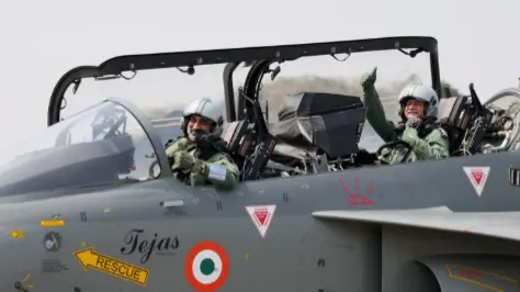 IAF, Army Chiefs Make History with Joint Sortie in Indigenous LCA Tejas | WATCH IAF chief AP Singh and Army Chief Upendra Dwivedi