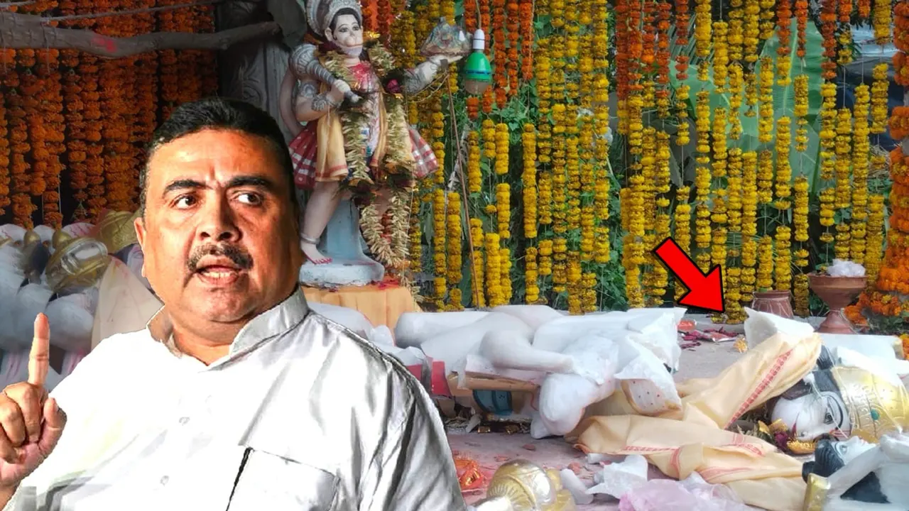 Idols Desecrated In West Bengal's Kamalpur: Suvendu Adhikari Demands Immediate Action Idols Desecrated In West Bengal's Kamalpur: Suvendu Adhikari Demands Immediate Action