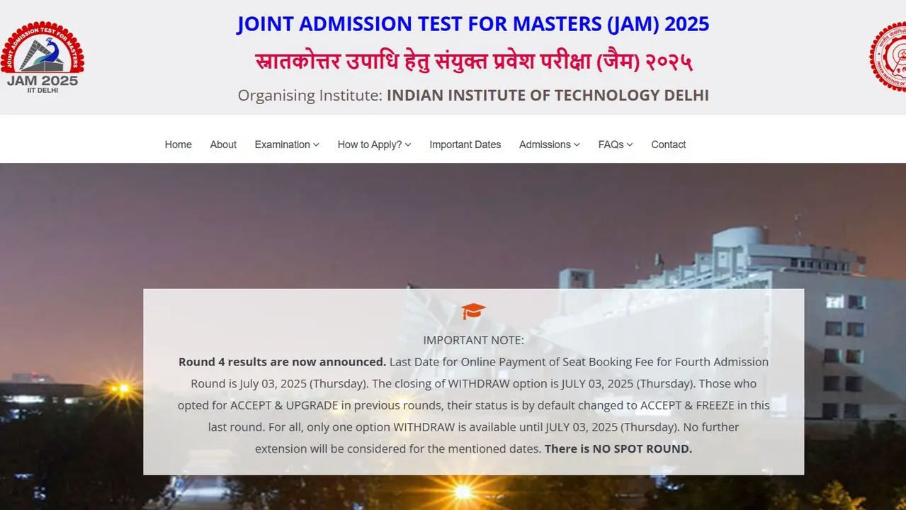IIT JAM 2025 Final Admission List Out