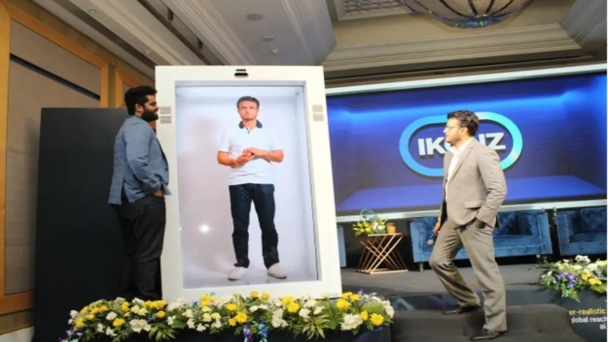 Ikonz Unveils AI Digital Avatar of Sourav Ganguly on the HXR Device Ikonz Unveils AI Digital Avatar of Sourav Ganguly on the HXR Device
