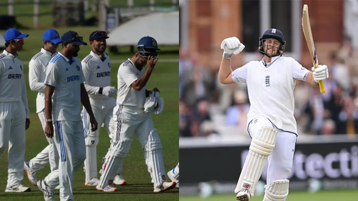 India-A (L), Joe Root (R)
