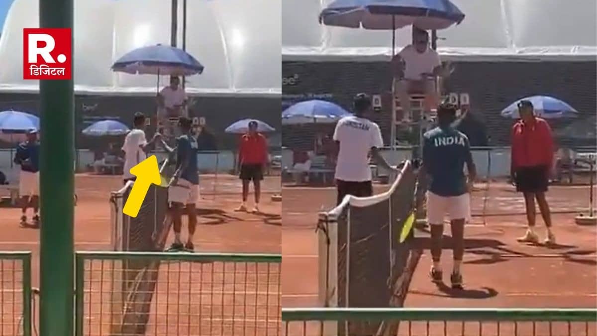 India beat Pakistan in Junior Davis Cup Pakistan player ugly handshake with Indian tennis star