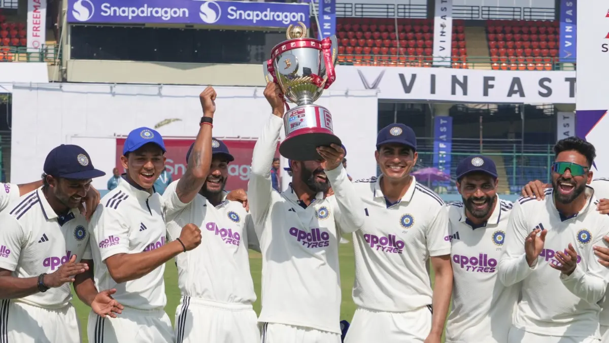 India celebrate series victory against West Indies