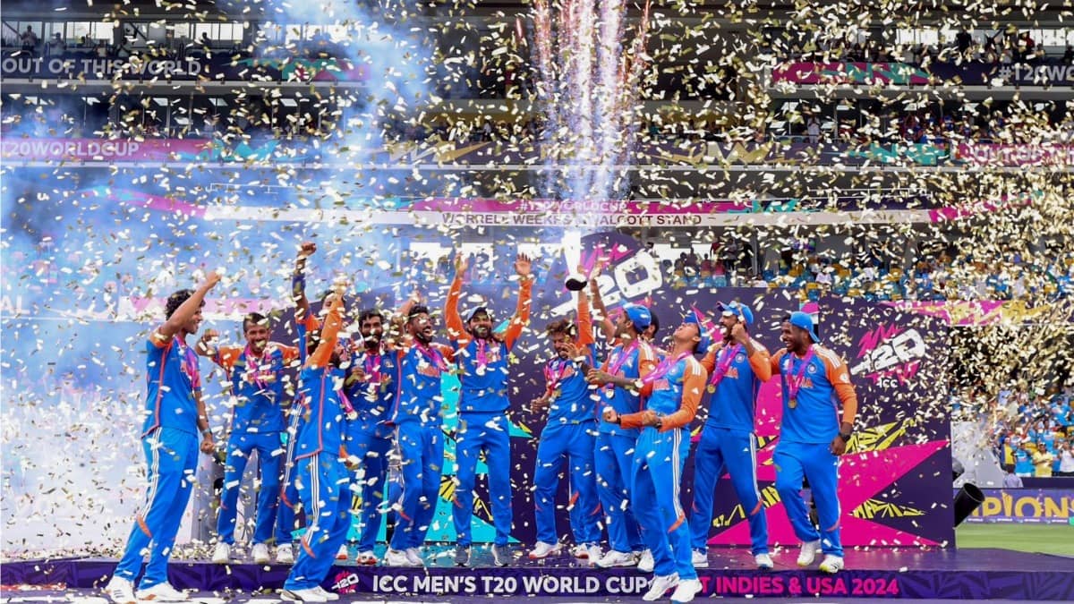 India celebrating after winning T20 World Cup 2024