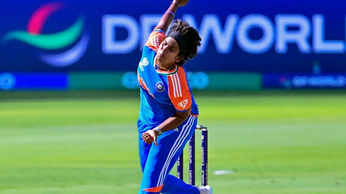 Team India Suffer Major Setback Ahead Of Women's World Cup 2025 As Pacer Arundhati Reddy Sustains Injury In Practice Match Against England India pacer Arundhati Reddy in action during Women's T20 World Cup 2024