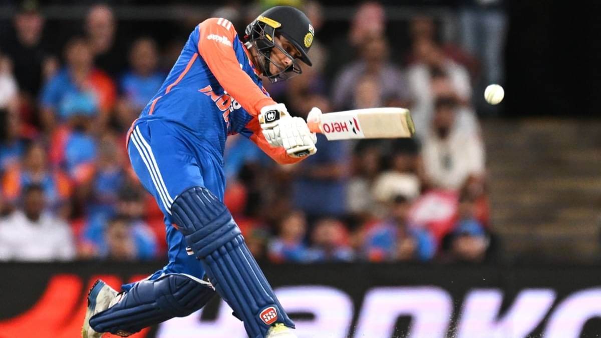 India's Abhishek Sharma in action against Australia in the fourth T20Is