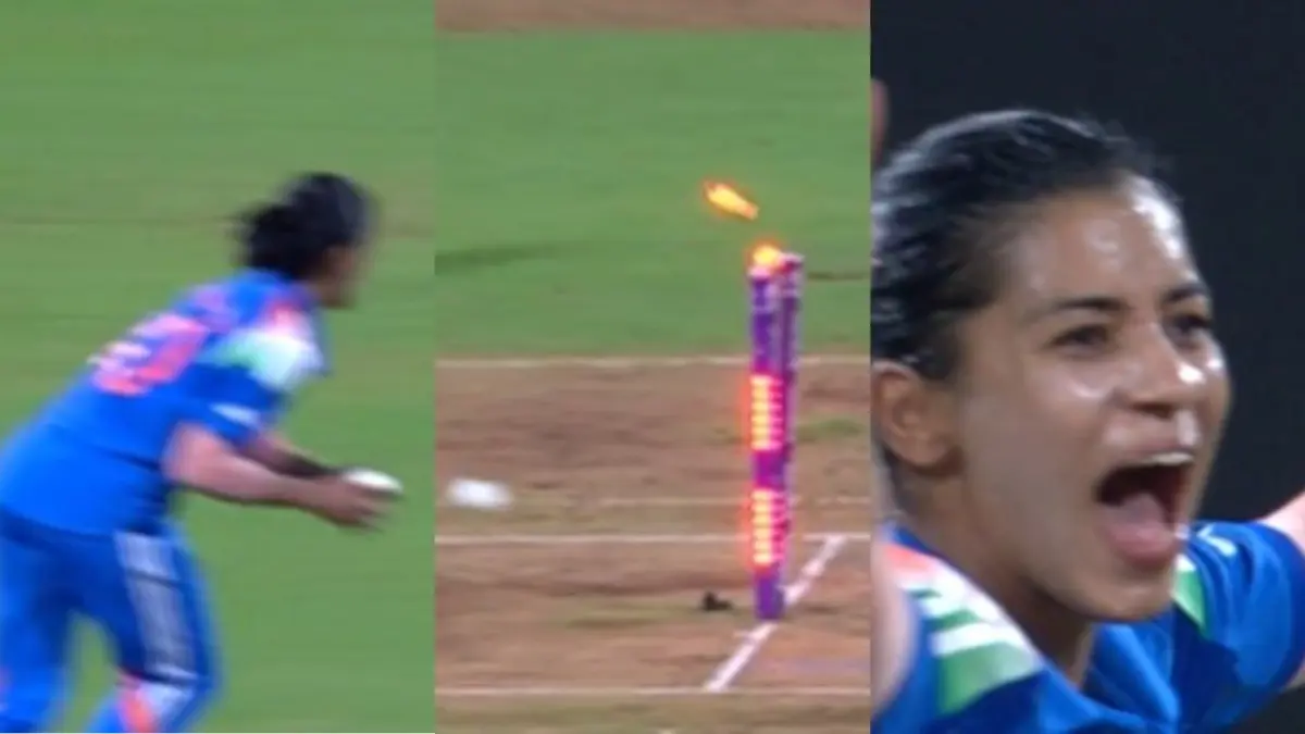 India's Amanjot Kaur's direct throw dismisses South Africa opener Tazmin Brits