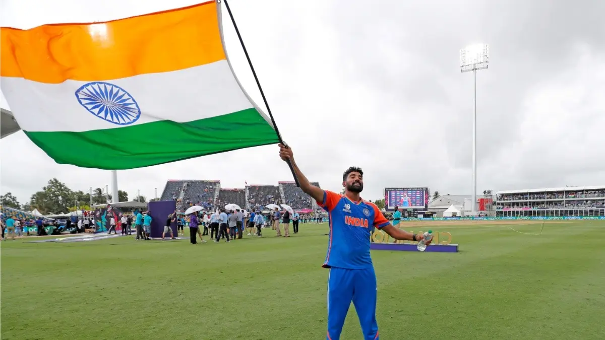 T20 World Cup 2026: Mohammed Siraj Returns To T20Is After 557 Days, India Speedster Replaces Jasprit Bumrah In Playing XI For USA Clash India's Mohammed Siraj waves the National flag after Team India T20 World Cup 2024 win