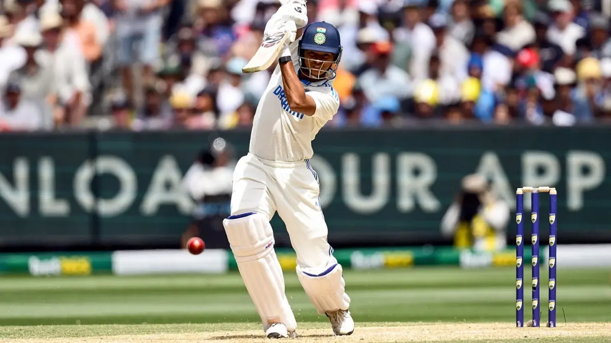 India's Yashasvi Jaiswal in action against Australia in 2024