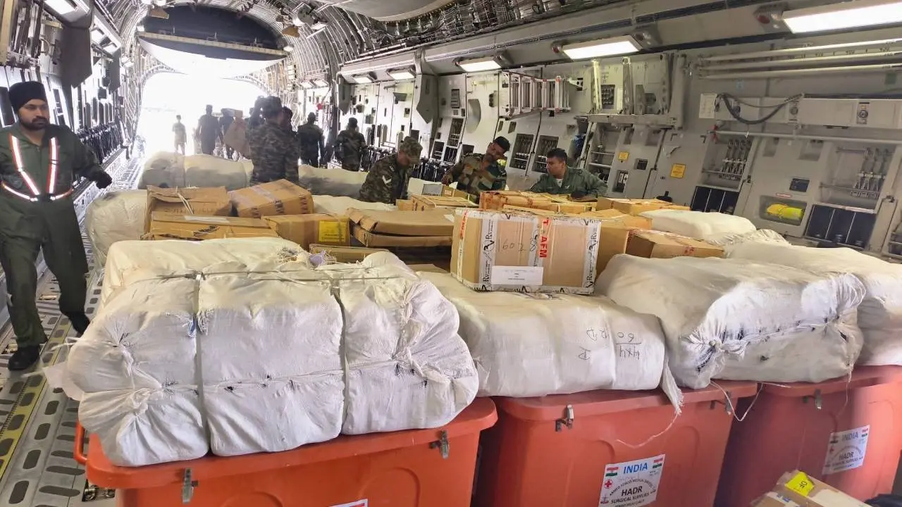 india sent relief materials and rescue teams to myanmar