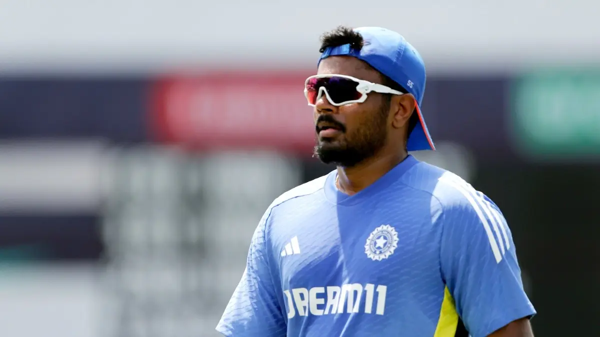 India wicketkeeper-batter Sanju Samson during practice session