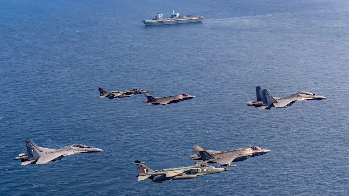 Indian Air Force, Royal Navy conduct joint exercise over Indian Ocean