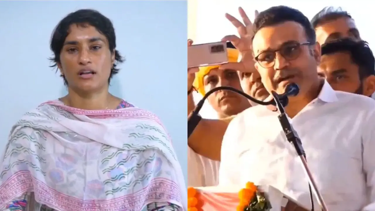 indian cricketer virender sehwag doing election campaign in haryana